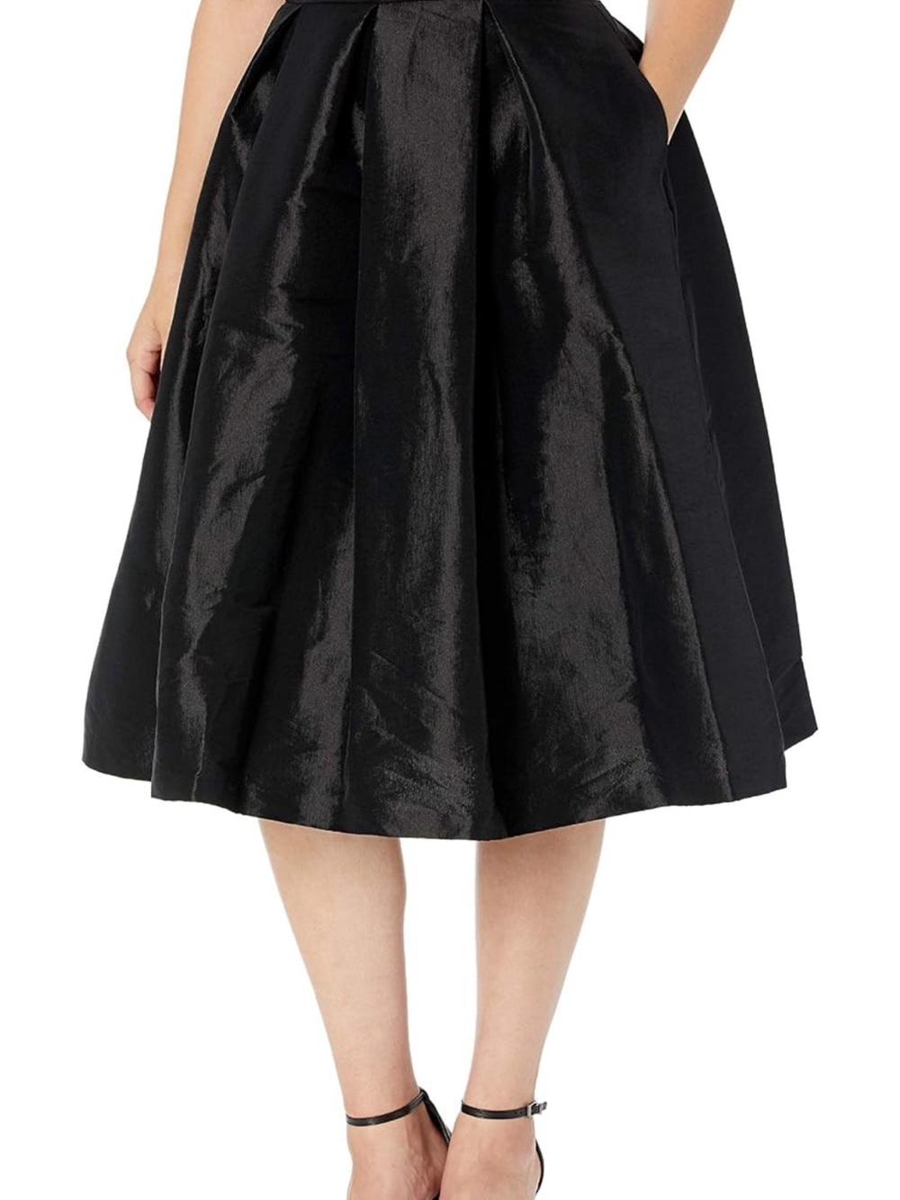 Ronni Nicole Black A-Line Full Midi Skirt